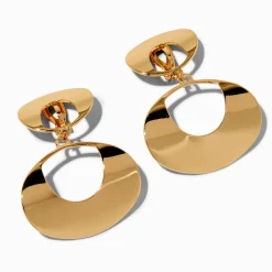 Claire's Clips Et Autocollants|Pendantes-Pendantes à clip disque ovale double couleur dorée