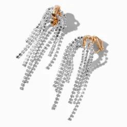 Claire's Clips Et Autocollants-Pendantes à clip franges strass en métaux mixtes