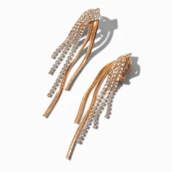 Claire's Clips Et Autocollants-Pendantes à clip linéaires avec frange couleur dorée