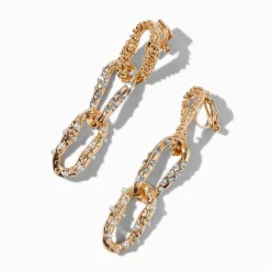 Claire's Clips Et Autocollants|Pendantes-Pendantes à clip à maillons décorés couleur dorée