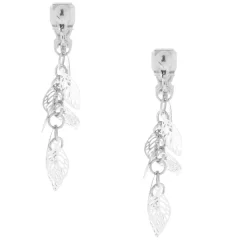 Claire's Clips Et Autocollants|Pendantes-Pendantes à clip motif feuille 3,8 cm couleur argenté