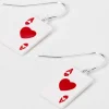 Claire's Pendantes-Pendantes 2,5 cm as de cœur - Rouge