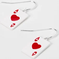 Claire's Pendantes-Pendantes 2,5 cm as de cœur - Rouge