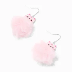 Claire's Pendantes-Pendantes 4 cm avec pompons chat roses