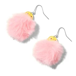 Claire's Pendantes-Pendantes 4 cm avec pompons roses poussin jaune