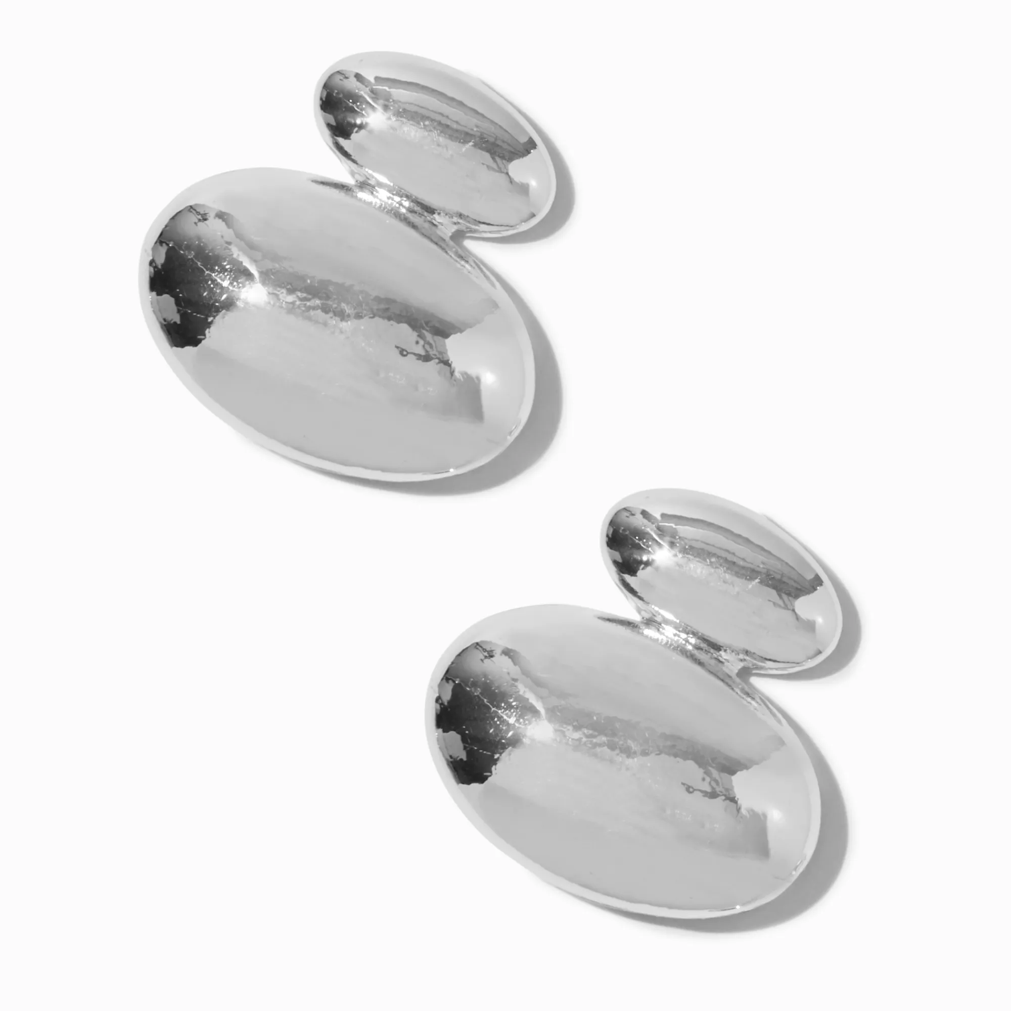Claire's Pendantes-Pendantes 2,5 cm bulles effet fondu couleur argentée