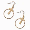 Claire's Pendantes-Pendantes 5 cm circulaires croix gothique couleur dorée