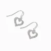 Claire's Pendantes-Pendantes 1,5 cm couleur argentée cœur en zircon cubique d'imitation roses