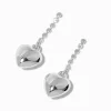 Claire's Pendantes-Pendantes 4 cm cœur bombé couleur argentée