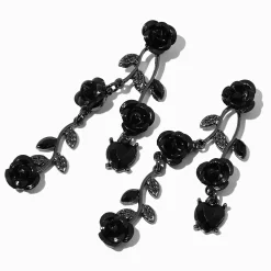 Claire's Pendantes-Pendantes 5 cm feuilles de vigne roses noires