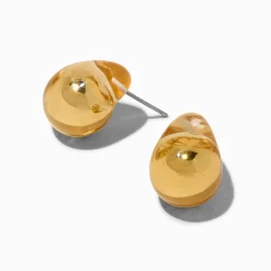 Claire's Pendantes-Pendantes 2,5 cm forme de grand haricot couleur dorée transparent