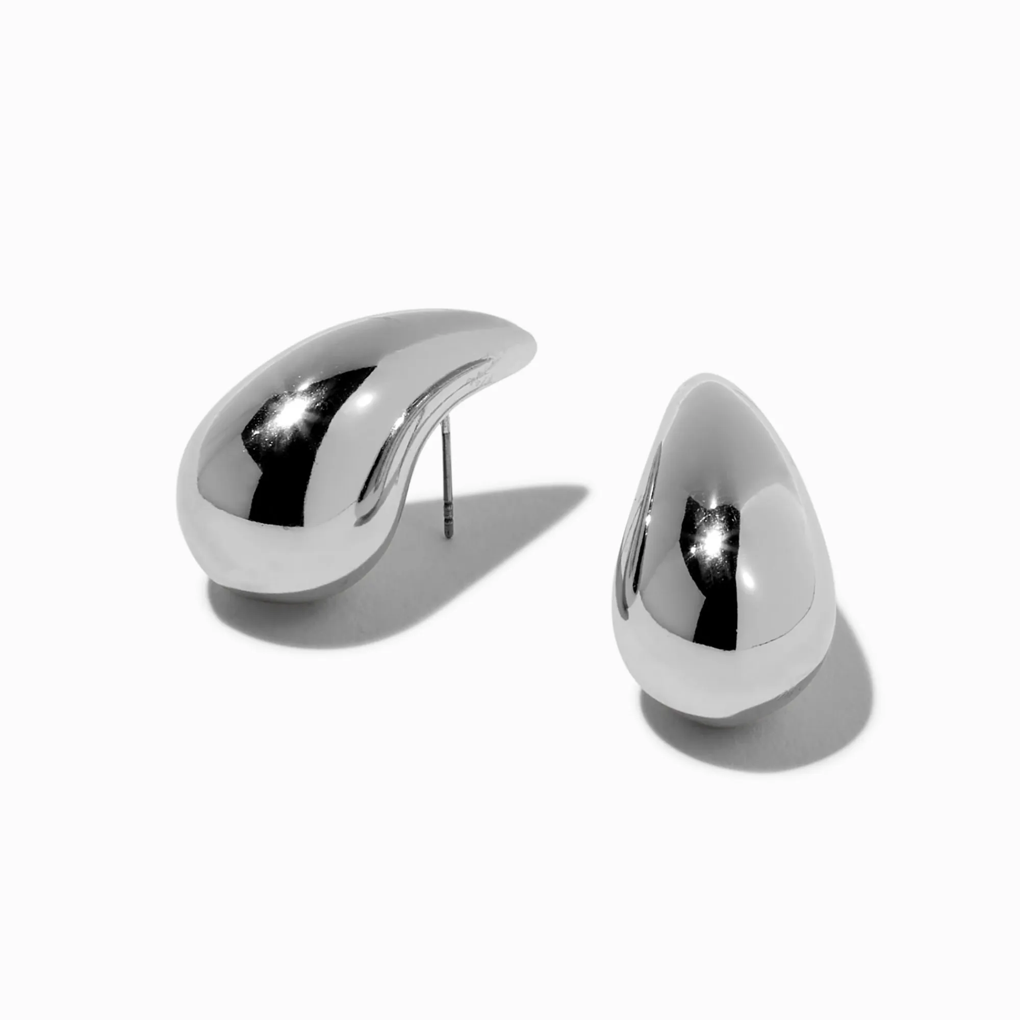 Claire's Pendantes-Pendantes 2,5 cm gros haricot couleur argentée