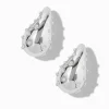 Claire's Pendantes-Pendantes 2,5 cm haricot long parsemées de perles d’imitation couleur argentée