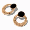 Claire's Pendantes-Pendantes 4 cm heurtoir de porte texturées couleur dorée émaillées noires