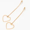 Claire's Pendantes-Pendantes 8 cm linéaires cœur ajouré couleur dorée