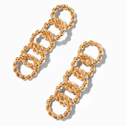 Claire's Pendantes-Pendantes 5 cm maillons de chaîne circulaires torsadées couleur dorée