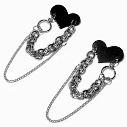 Claire's Pendantes-Pendantes 8 cm maillons de chaîne cœur noires