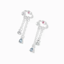 Claire's Pendantes-Pendantes 2,5 cm nuage pluie couleur argentée