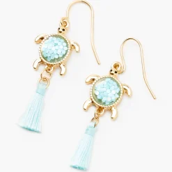 Claire's Pendantes-Pendantes 4 cm pompons et tortues en turquoise d'imitation