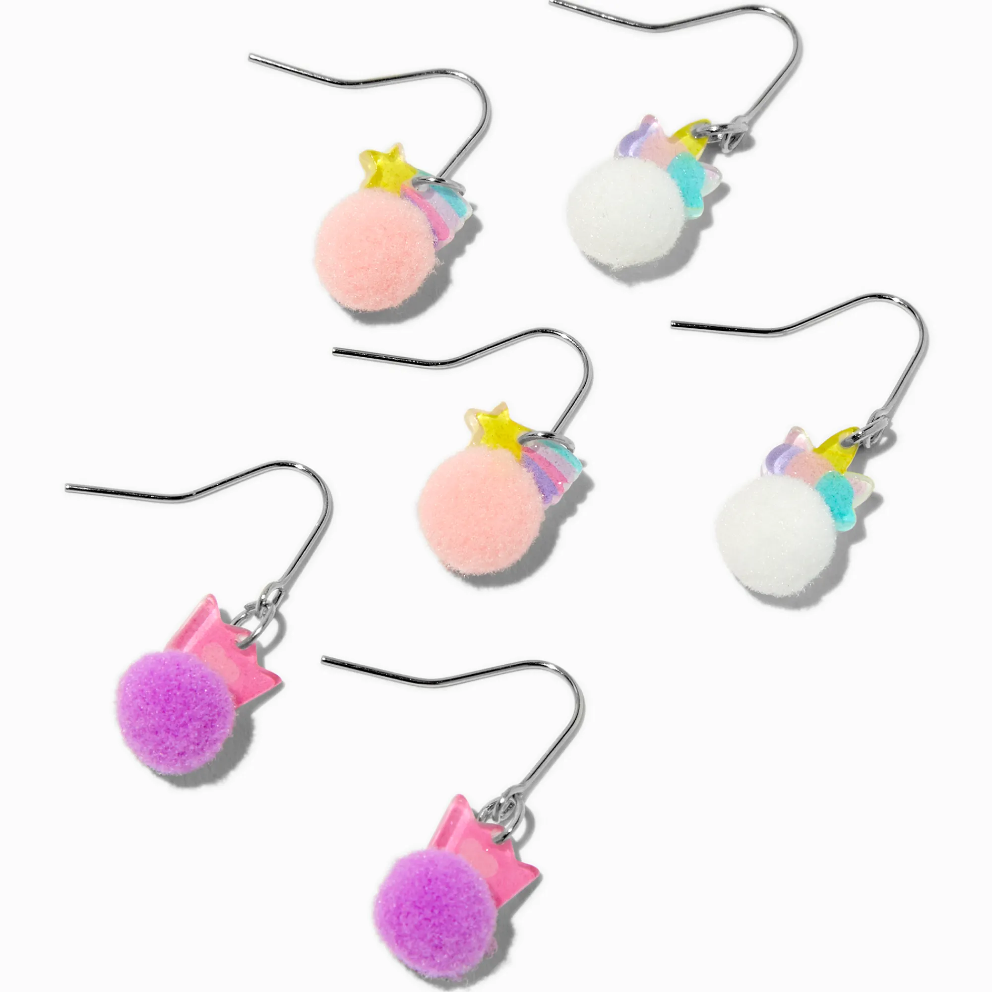 Claire's Pendantes-Pendantes 1,5 cm princesse à pompons - Lot de 3
