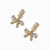 Claire's Clous D'oreilles|Pendantes-Pendantes couleur dorée nœud en zircon cubique