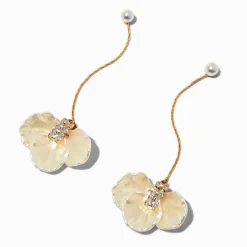 Claire's Pendantes-Pendantes couleur dorée strass et fleur perle d'imitation