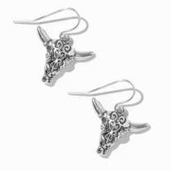 Claire's Pendantes|Clous D'oreilles-Pendantes cowgirl vache longhorn couleur argentée