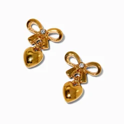 Claire's Pendantes|Bijoux Premium-Pendantes cœur nœud plaquées couleur dorée C LUXE by Claire's