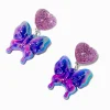 Claire's Pendantes-Pendantes cœurs et papillons bombés violets