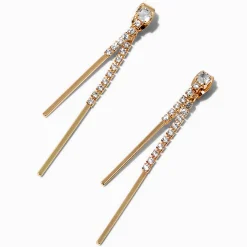 Claire's Pendantes-Pendantes devant-derrière barrette en zircon cubique couleur dorée