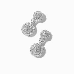 Claire's Pendantes-Pendantes empilement de boules de feu pavé couleur argentée