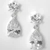Claire's Pendantes-Pendantes en gouttes avec zircon cubique d'imitation 2,5 cm couleur argentée