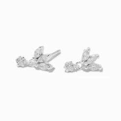 Claire's Pendantes|Bijoux Premium-Pendantes fleurs en zircon cubique couleur argentée C LUXE by Claire’s