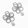 Claire's Pendantes-Pendantes fleurs strass et perle d'imitation
