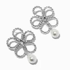 Claire's Pendantes-Pendantes fleurs strass et perle d'imitation