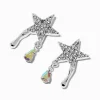 Claire's Pendantes-Pendantes goutte iridescentes étoile en pavé couleur argentée