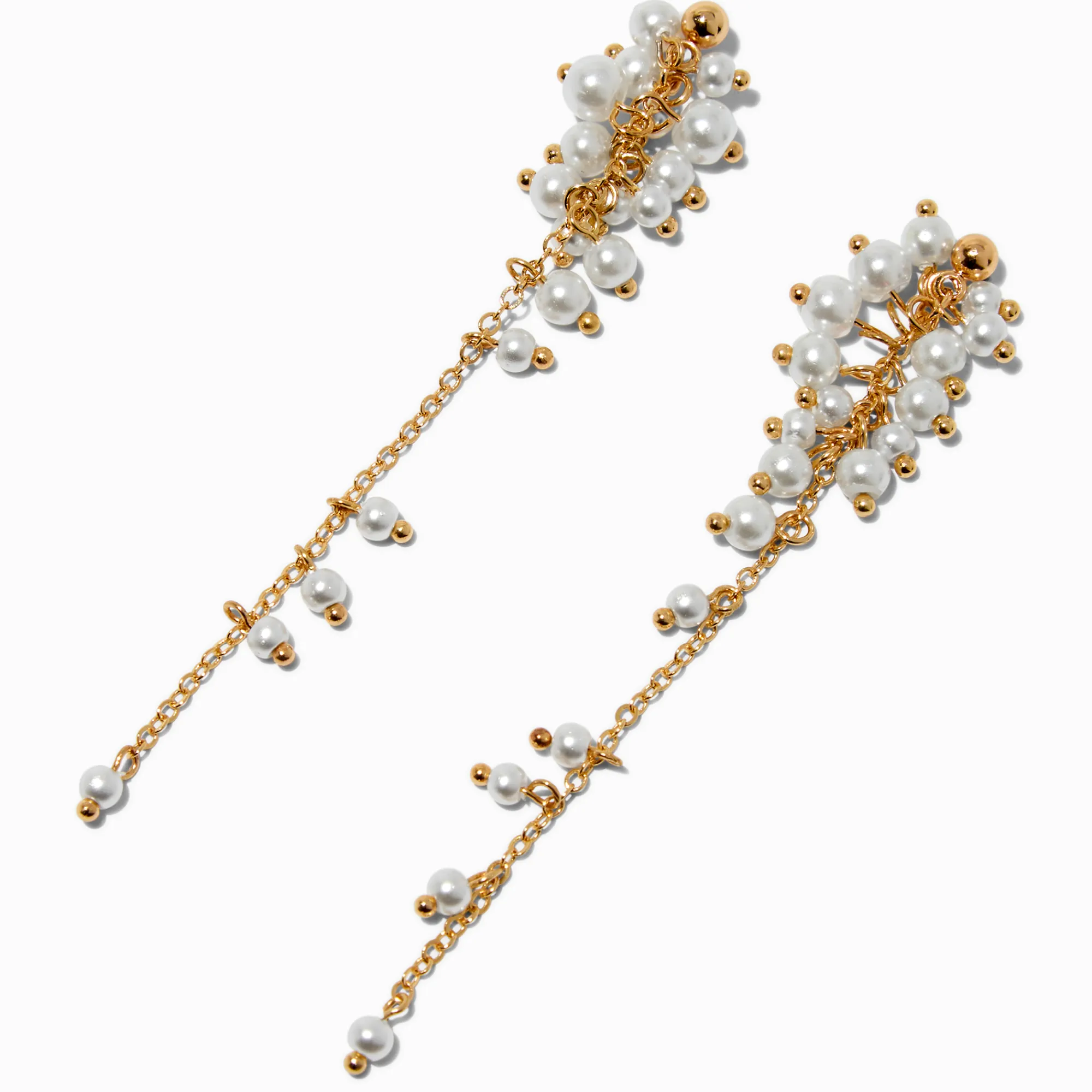 Claire's Pendantes-Pendantes grappe perles d'imitation couleur dorée