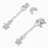 Claire's Pendantes-Pendantes linéaires 2,5 cm célestes devant-derrière couleur argentée