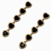 Claire's Pendantes-Pendantes linéaires 8 cm strass cœur noir