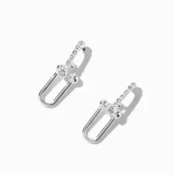 Claire's Pendantes-Pendantes maillons de chaîne strass couleur argentée