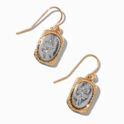 Claire's Pendantes-Pendantes à médaillon roses en métaux mixtes