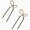 Claire's Pendantes-Pendantes nœud à long pans strass noirs couleur dorée