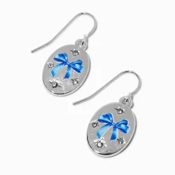 Claire's Pendantes-Pendantes ovales nœuds peints en bleu