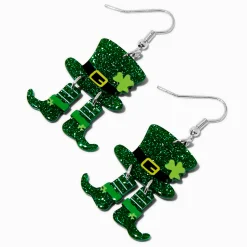 Claire's Pendantes-Pendantes pailletées avec pieds qui pendillent et haut-de-forme de leprechaun pour la Saint-Patrick