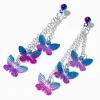 Claire's Pendantes-Pendantes papillons anodisés violets avec dégradé 5 cm couleur argentée