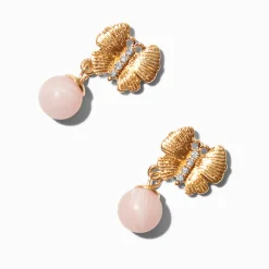 Claire's Pendantes-Pendantes perle d'imitation rose et papillon couleur dorée