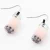 Claire's Pendantes-Pendantes thé aux perles 2,5 cm couleur argentée - Rose clair
