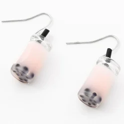 Claire's Pendantes-Pendantes thé aux perles 2,5 cm couleur argentée - Rose clair