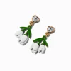 Claire's Pendantes-Pendantes tulipe blanche strass cœur