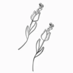 Claire's Pendantes-Pendantes tulipe couleur argentée